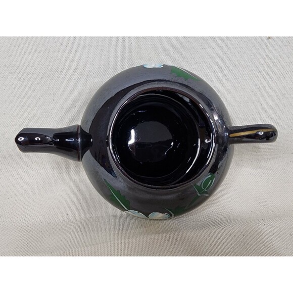 Vintage Japanese Lusterware Stacking Teapot Set – Hand Painted Floral – 3 pc Set - Picture 5 of 12